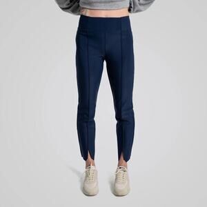 Epoque Evolution Jet Set High Waist Front Slit Pull-On Trouser Pants Navy Blue 6